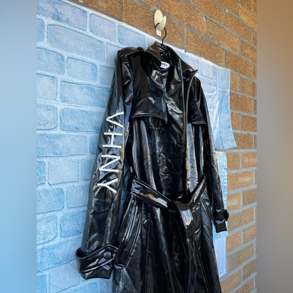 VIVIENNE HU VHNY VINYL TRENCH COAT IN BLACK SIZE 8 - Picture 3 of 16